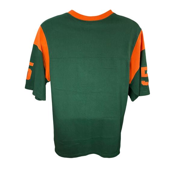 University of Miami Nike Football Jersey #5 Green/Orange Size Medium Vintage - Picture 2 of 10